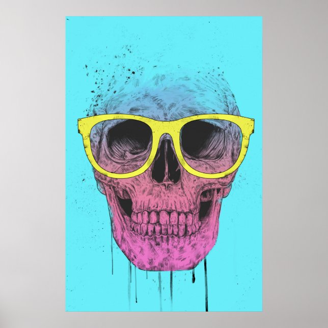 Calavera de arte pop con gafas (Frente)