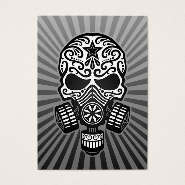 Calavera de azúcar apocalíptica, gris (Frente)