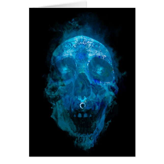 Calavera de azúcar azul mística (Frente)