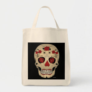 Calavera de azúcar Día de la rosa roja de la bolsa