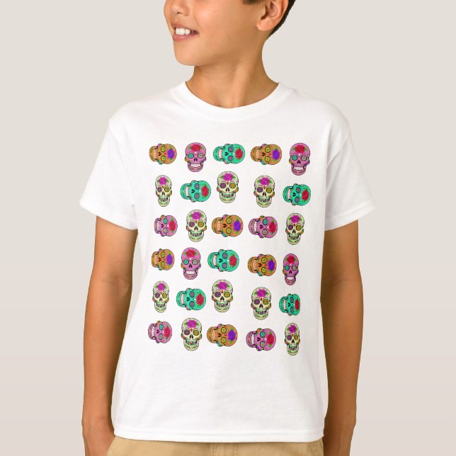 Calavera de azúcar en camiseta (Anverso)