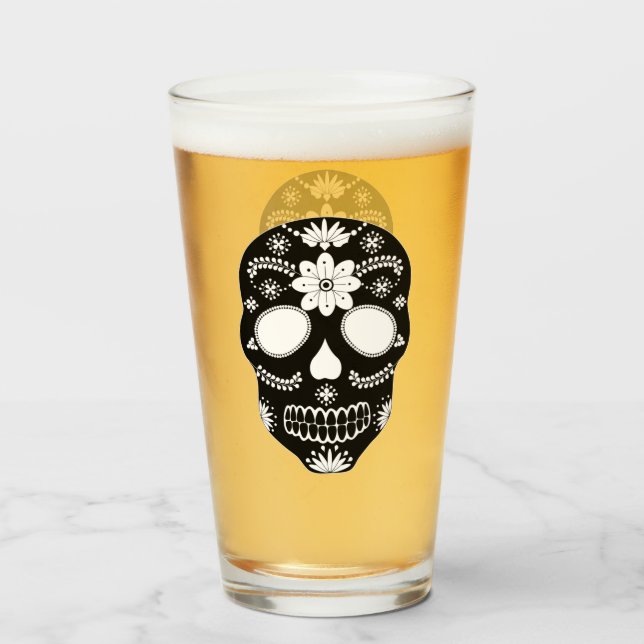 Calavera De Azúcar En México En Blanco Y Negro (Anverso (lleno))