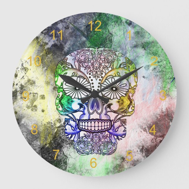Calavera de azúcar Grunar Reloj esquelético grande (Anverso)
