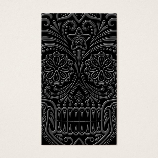 Calavera de azúcar oscuro intrincada (Frente)