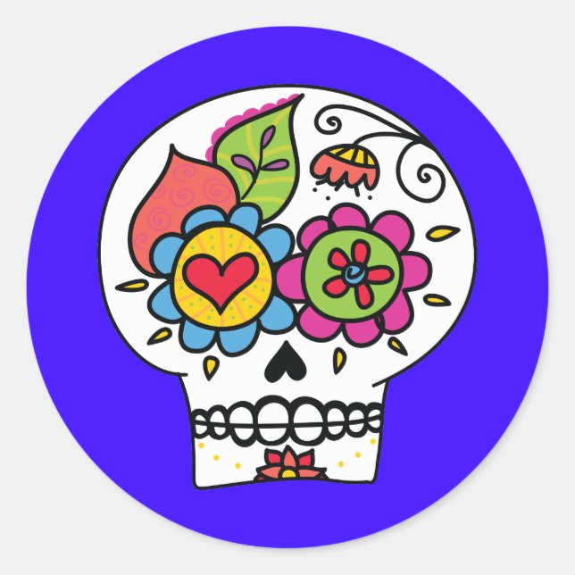 Calavera de azúcar, Pegatinas del Día de los Muert (Anverso)