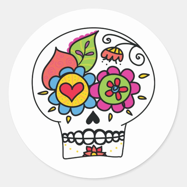 Calavera de azúcar, Pegatinas del Día de los Muert (Anverso)