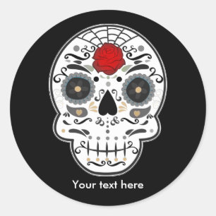 Calavera de azúcar Pegatinas para fiesta de Día de