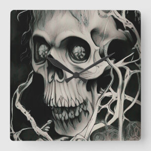 Calavera de Bruja, Reloj de pared acrílico, cuadra
