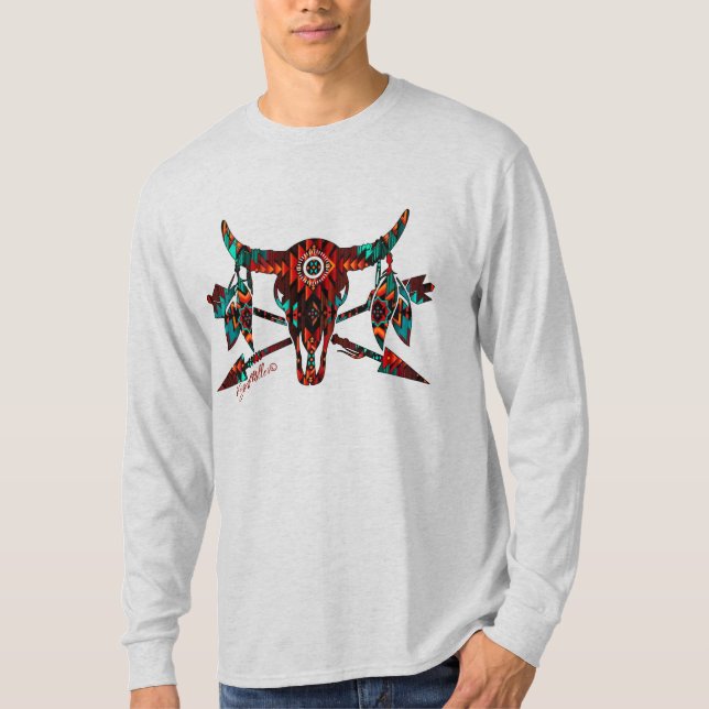 Calavera De Búfalo Y Camiseta De Flechas (Anverso)