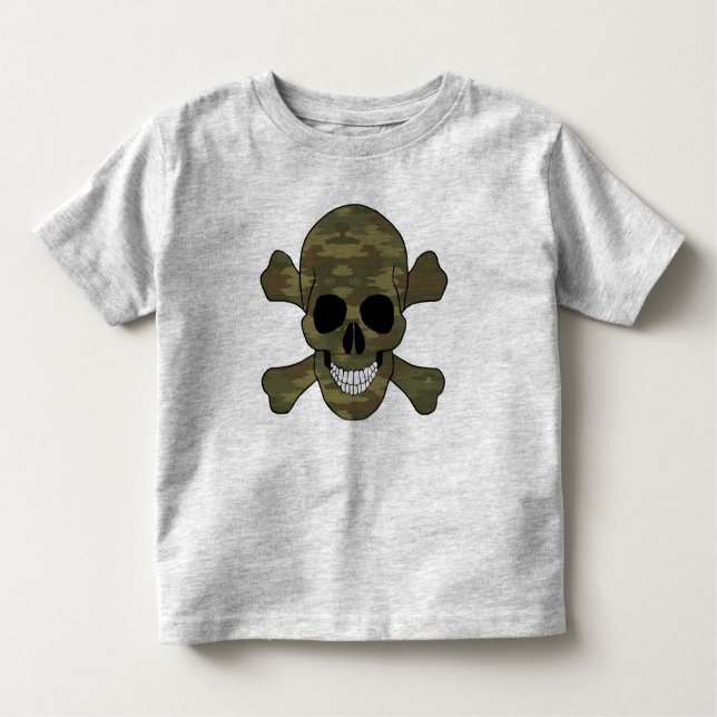 Calavera de camuflaje y camiseta de cruces (Anverso)