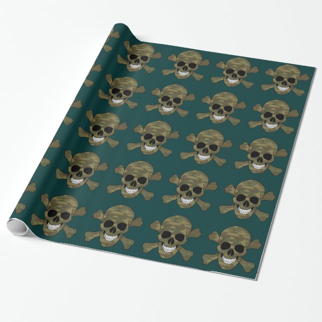 Calavera De Camuflaje Y Papel De Envoltura De Los  (Desenrollado)