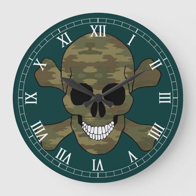 Calavera De Camuflaje Y Reloj Numérico Romano De C (Anverso)