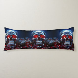 Calavera de cristal con almohada de cuerpo de ojos