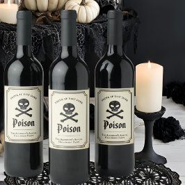 Calavera de encaje negro etiquetas de vino de Hall