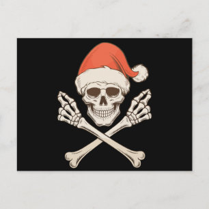 Calavera de esqueleto de Navidad sombrero de Santa