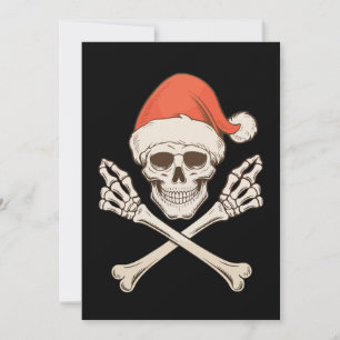Calavera de esqueleto de Navidad sombrero de Santa