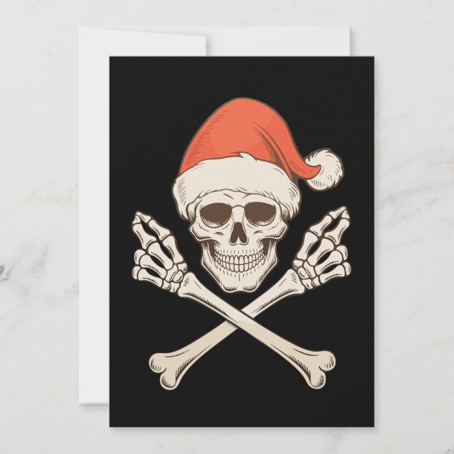 Calavera de esqueleto de Navidad sombrero de Santa (Anverso)