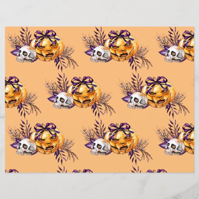 Calavera de flores y papel de cuadernillo de calab (Frente)
