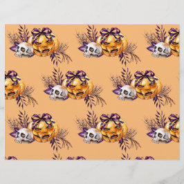 Calavera de flores y papel de cuadernillo de calab