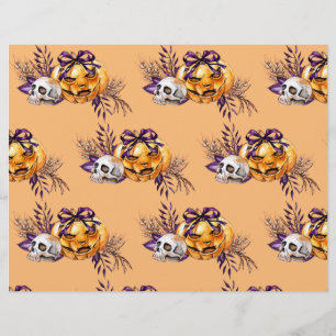 Calavera de flores y papel de cuadernillo de calab