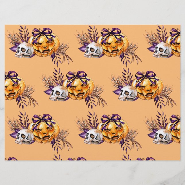 Calavera de flores y papel de cuadernillo de calab (Frente)