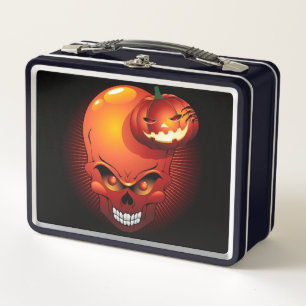 Calavera de Halloween y calabaza