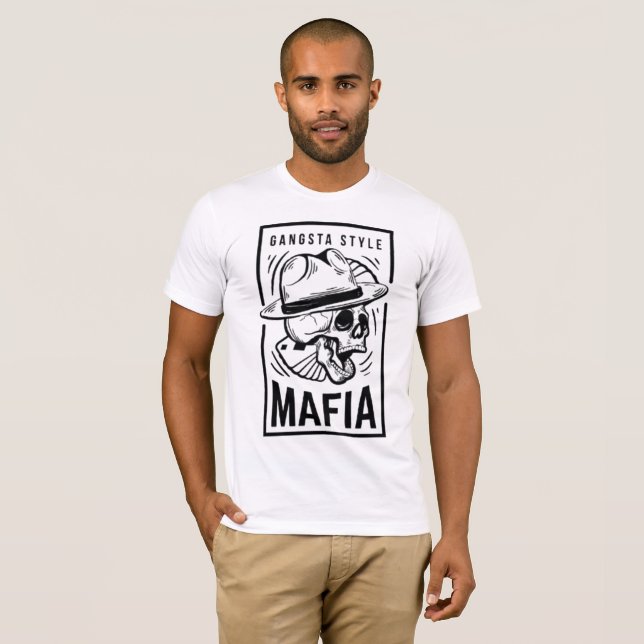 Calavera de la mafia retro - camiseta estilo gangs (Anverso completo)