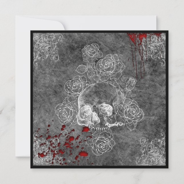 Calavera de sangre y Rosas Boda de Gótico de horro (Anverso)