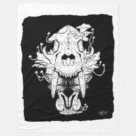 Calavera de tigre blanco y negro y manta de marihu