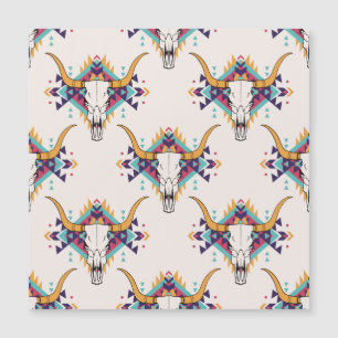Calavera de toros tribales: Boho Seamless