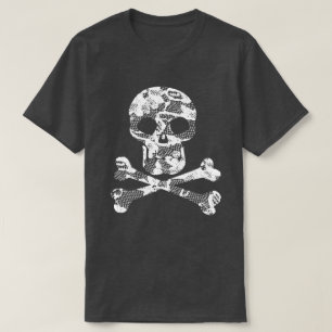 Calavera del patrón de encaje y camiseta de los hu
