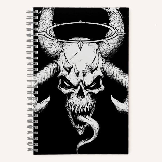 Calavera divina de la muerte Cuaderno negro (Anverso)