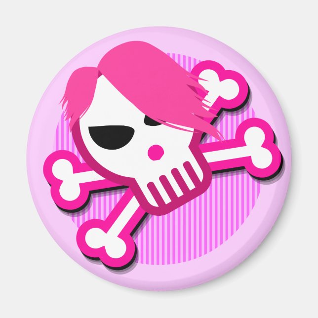 Calavera emo en imán (Frente)