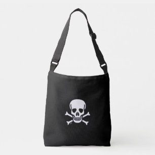Calavera en bolso de cuerpo cruzado negro de los h