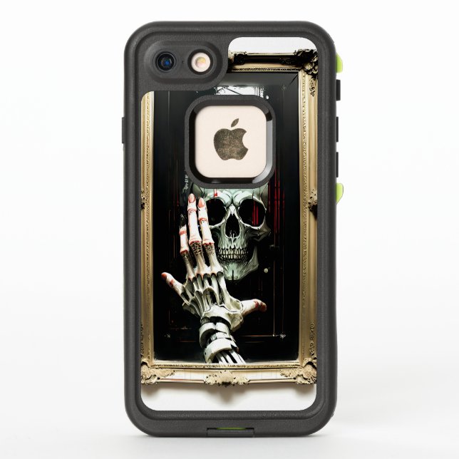 Calavera en el estuche para iPhone a prueba de vid (Reverso)