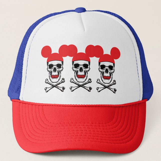 Calavera en Gorra Personalizado Ratón-Oído con Hue (Anverso)