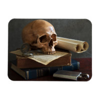 Calavera en imán de fotos de libros