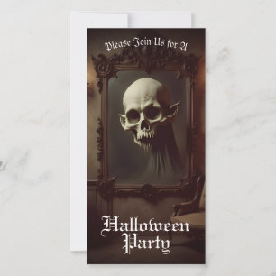 Calavera en Invitación de Halloween de Pintura Emb