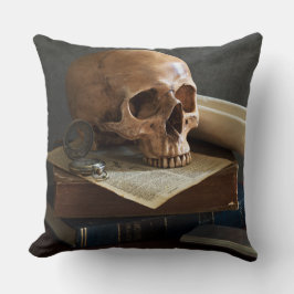 Calavera en Libros arrojar almohada