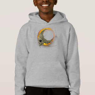 Calavera en llamas de luna retro muerta