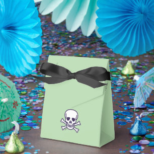 Calavera en los huesos Trick Trate cajas verdes de