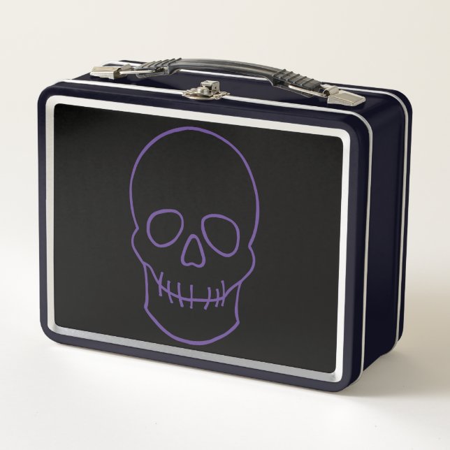 Calavera en morado y negro (Anverso)