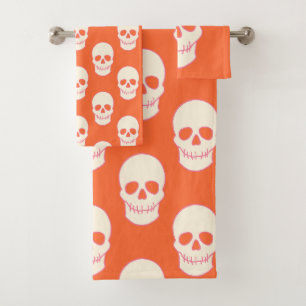 Calavera en rosa, Naranja y crema