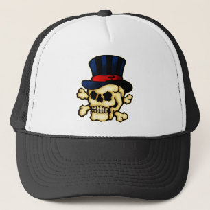 Calavera en sombrero superior