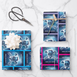 Calavera espacial. Set de hojas de papel de regalo