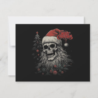 Calavera Esqueleto Divertida Navidad Feliz Santa C