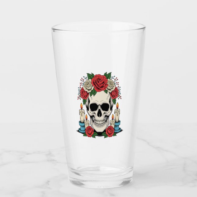 Calavera Floral con Velas Halloween (Anverso)