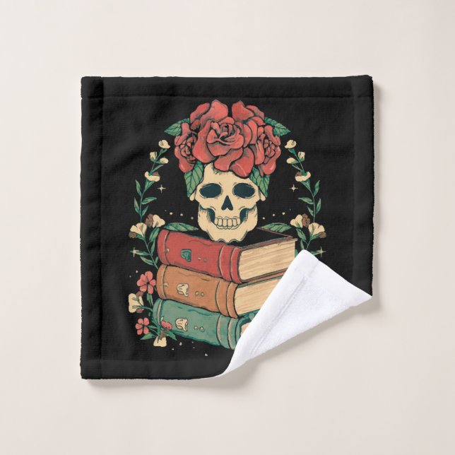 Calavera Floral en tus Libros (Toallita)