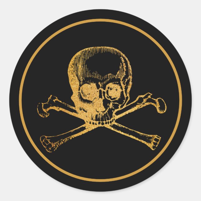 Calavera gótica | PEGATINA | Negro (Anverso)