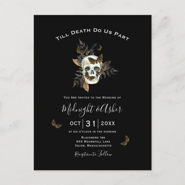 Calavera hasta la muerte nos hace una postal Boda  (Anverso)